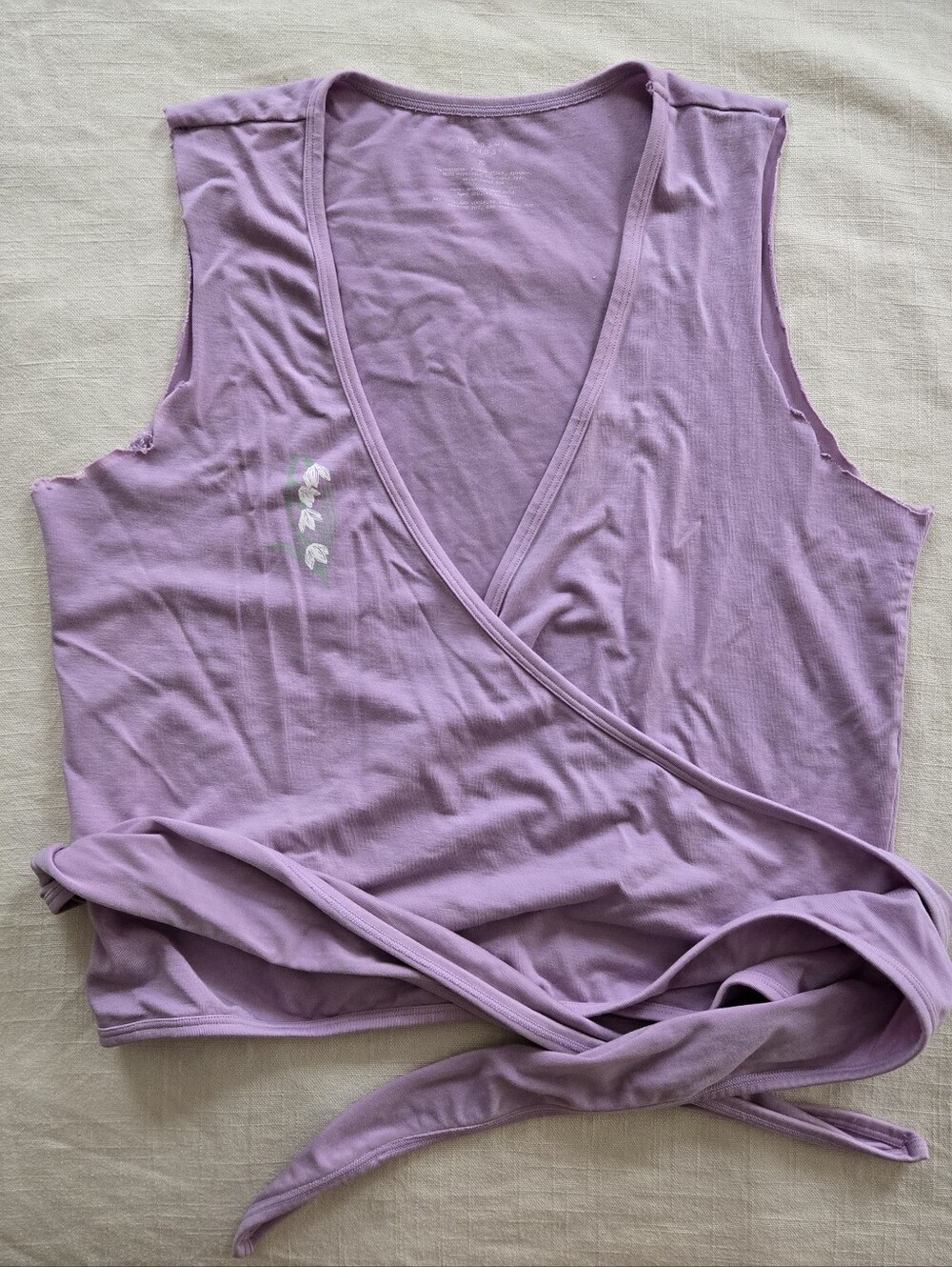 Purusha People Purple Snowdrop Wrap Top, Size M